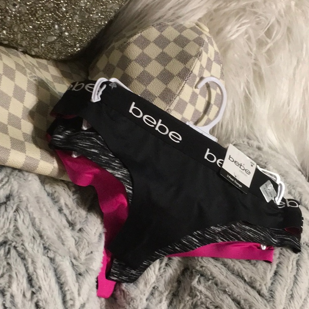 NWT BEBE Intimates 3Pack Thongs. No Panty Lines.